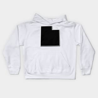 Black Utah Outline Kids Hoodie